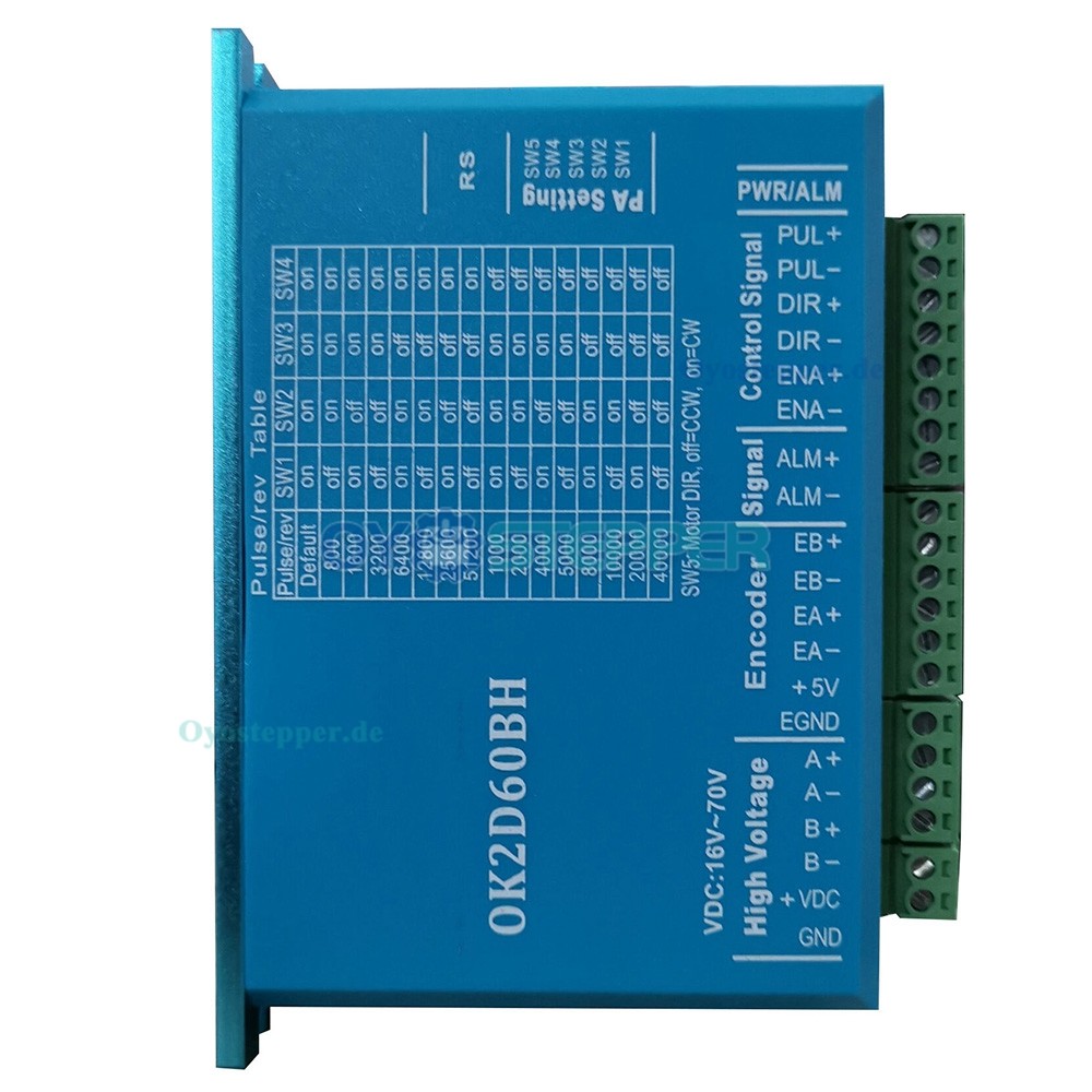 Closed-Loop-Schritttreiber 0~5,6A 16~70VDC für Nema 23, Nema 24 Schrittmotor